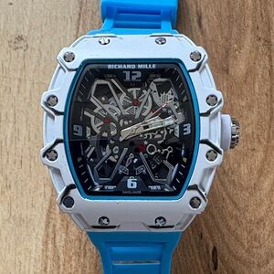Richard Mille RM-3503 Nadal Ceramic White and Blue Watch.  New.
